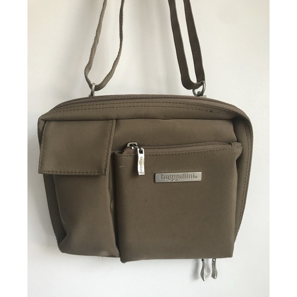 BAGGALLINI Brown Zip Around‎ Adjustable Crossbody Bag tan
